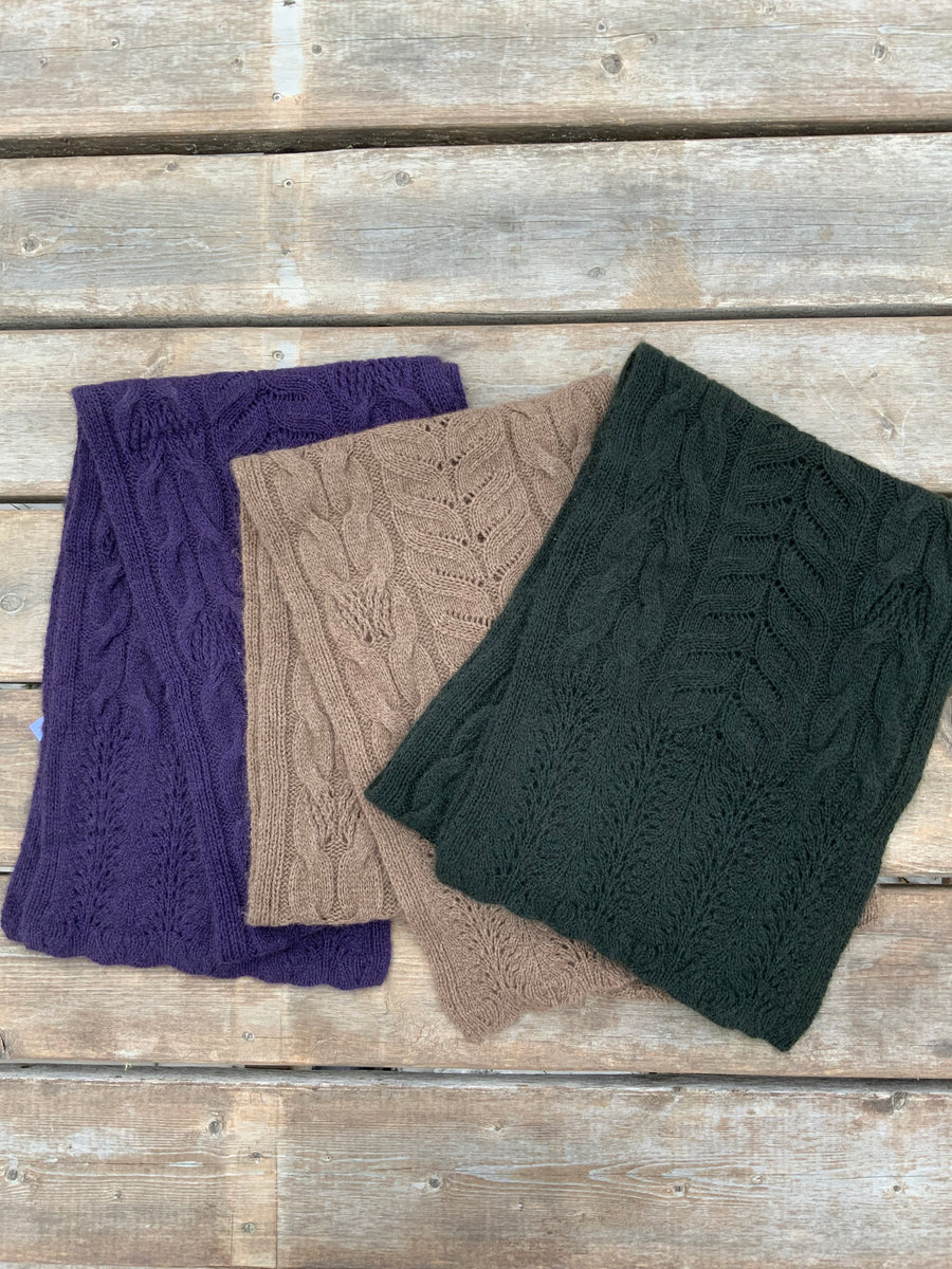 SCARF 180 CM IN BASIL GREEN MIX WHITE WOOL 409995