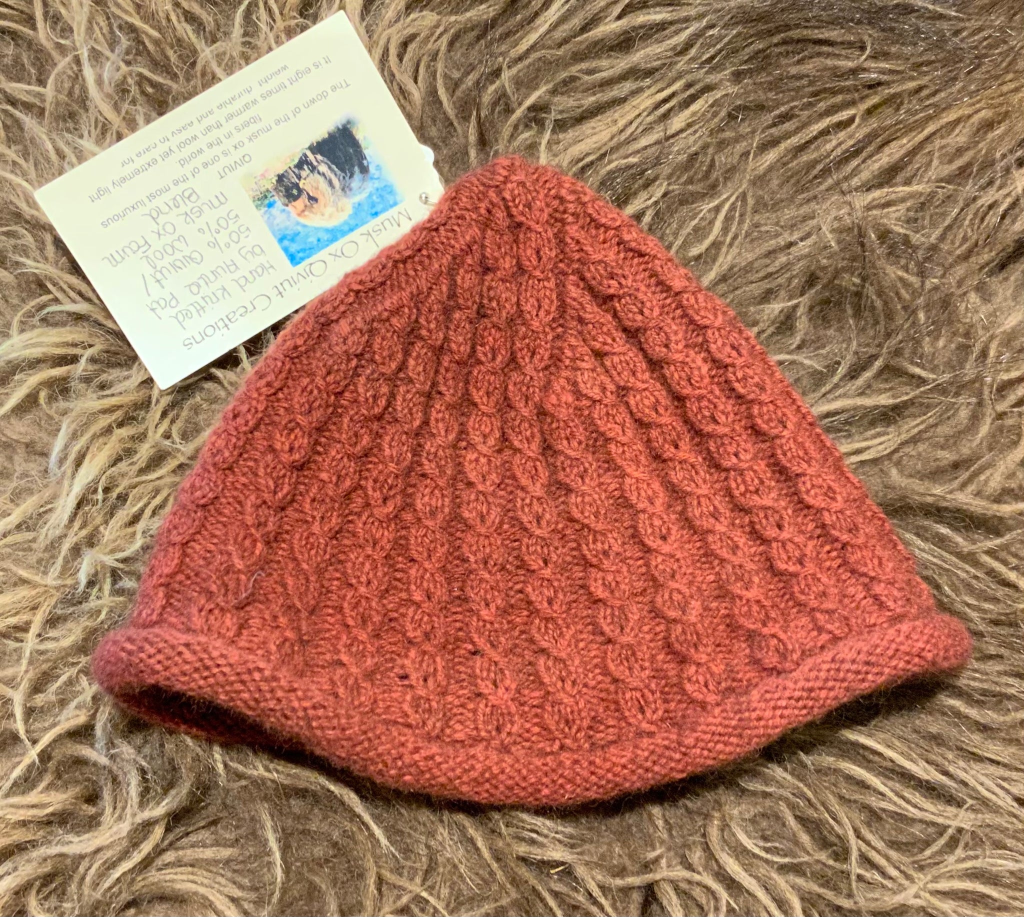 帽子 volume knit beanie Cable Knit Qiviut Blend Beanie – Musk Ox Farm Shop