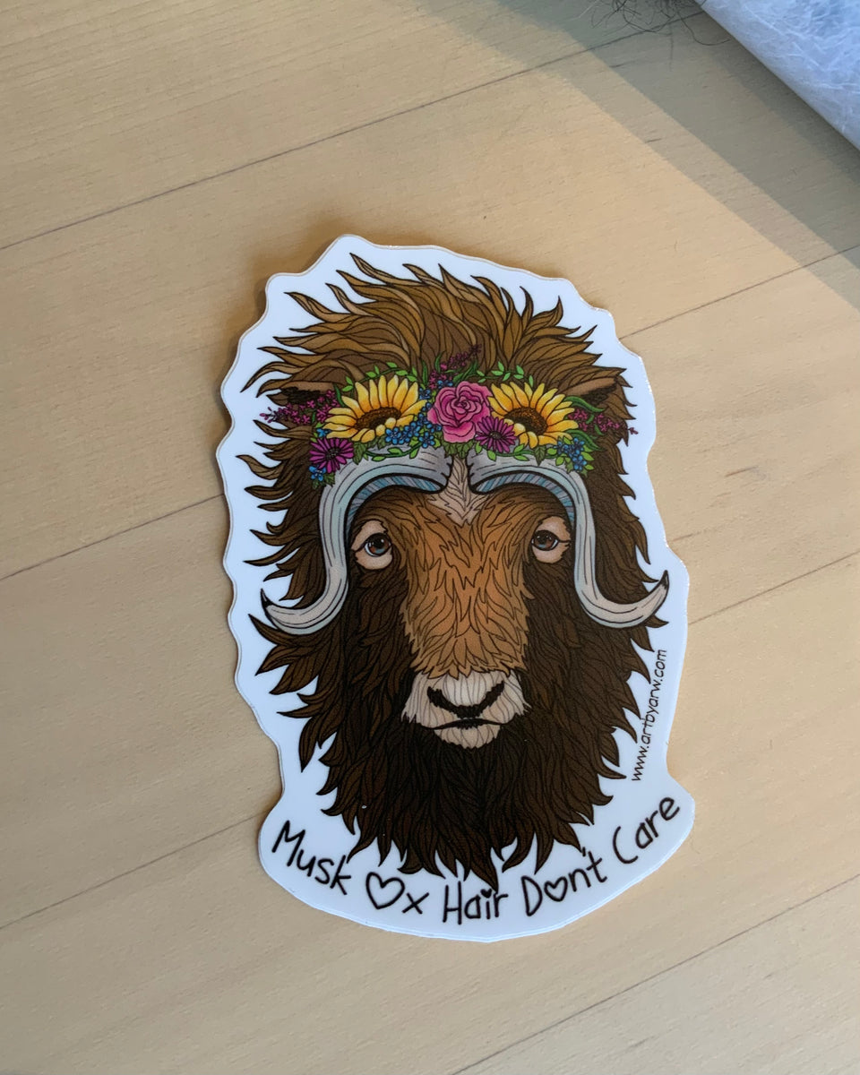 Musk Ox Hair Don't Care Sticker – Musk Ox Farm Shop